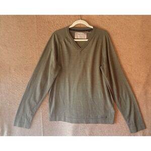 Porsche Design x Puma Wool Blend Sweater Mens Sz XL Green V Neck Lightweight